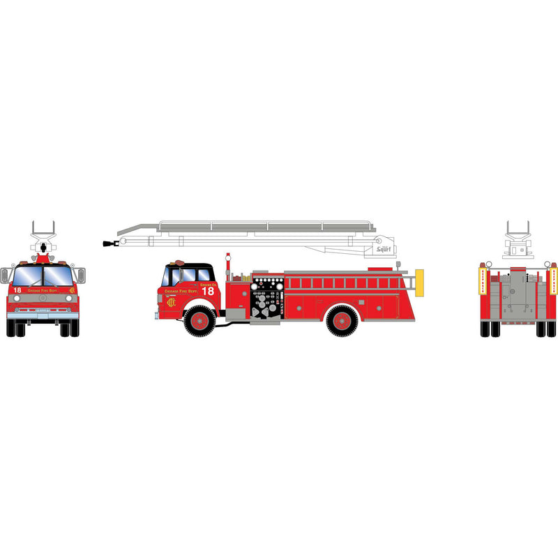 PREORDER Athearn ATH-2265 HO Ford C Fire Truck TeleSqurt, Chicago