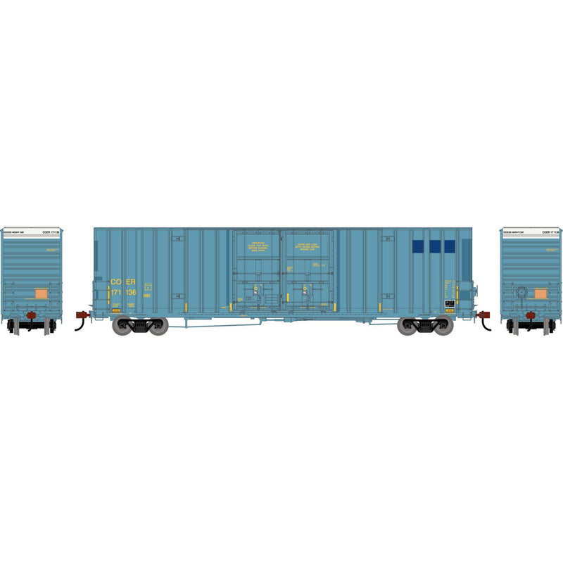 PREORDER Athearn ATH-2280 HO 60' Gunderson High Cube Double Door Box Car, Primed For Grime COER