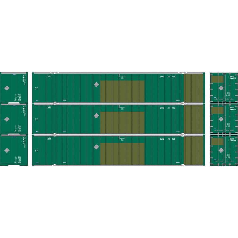PREORDER Athearn ATH-2322 HO 53' Stoughton Container, EMHU