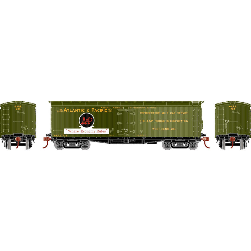 PREORDER Athearn ATH-2352 HO 40' Pfaudler Wood Milk Car, GARE 'Atlantic & Pacific'