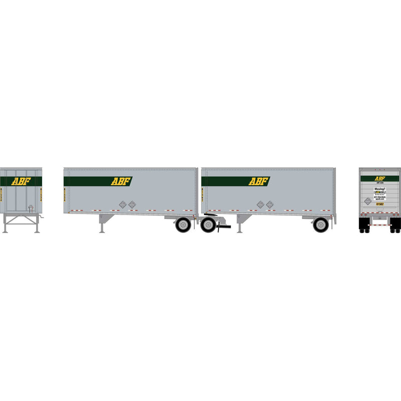 PREORDER Athearn ATH-2451 HO 28' Wedge Trailers w/Dolly, ABF Trailers #81534/81562; Dolly #76046