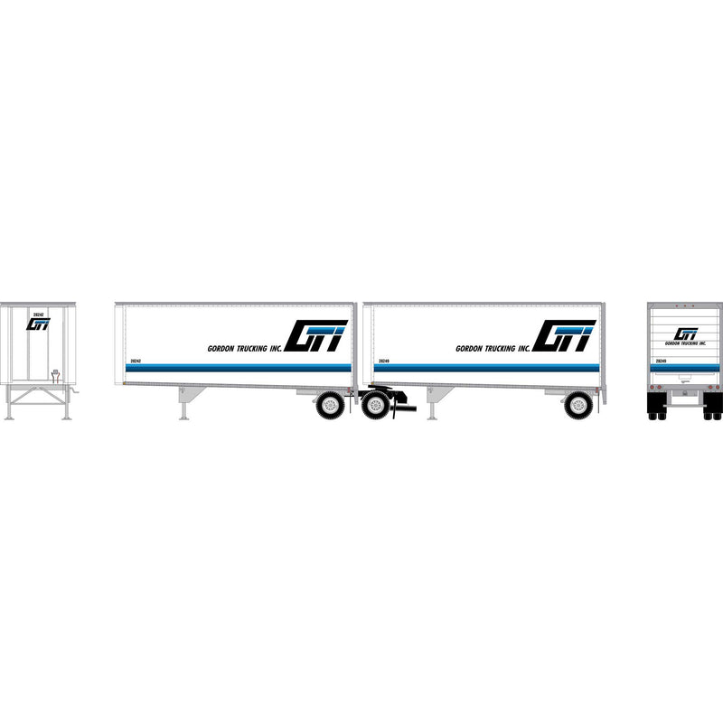 PREORDER Athearn ATH-2453 HO 28' Wedge Trailers w/Dolly, Gordon Trucking Trailers #28242/28249; Dolly #105061