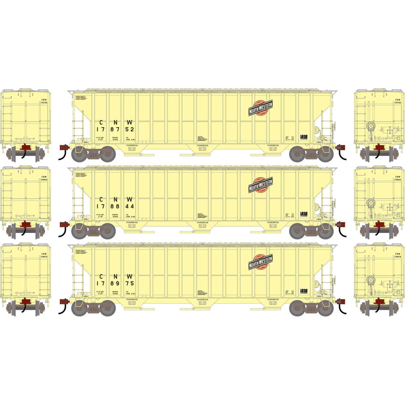 PREORDER Athearn ATH-2487 HO FMC 4700 Covered Hopper, Primed For Grime CNW