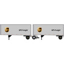 PREORDER Athearn HO 2560 28' Wedge Trailer & Dolly, UPS #286145/286149 Dolly #5742 (2-Pack) | 58.64