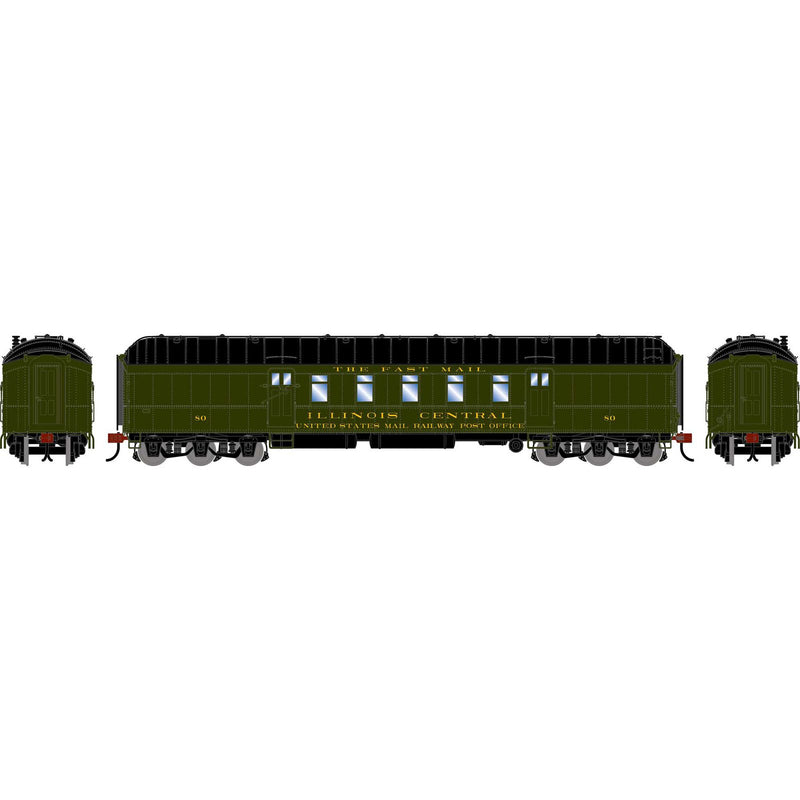 PREORDER Athearn HO 2583 60' Pullman Common Standard Postal Car, Illinois Central