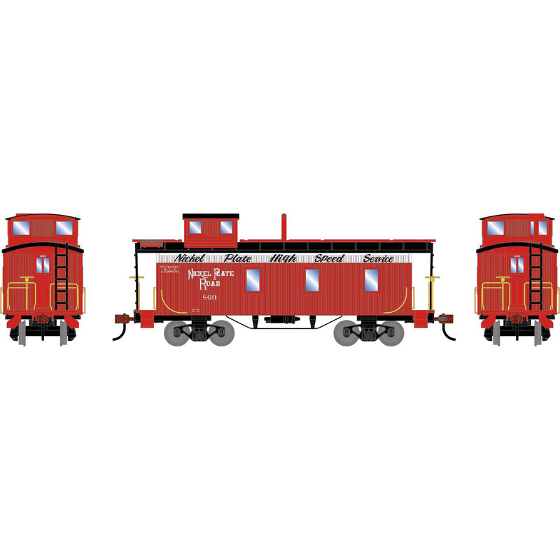 PREORDER Athearn HO ATH-2599 3-Window Caboose, Nickel Plate