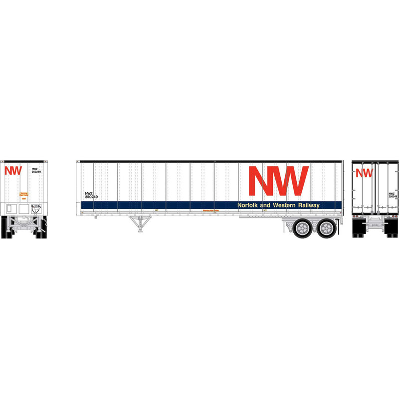 PREORDER Athearn HO ATH-2614 45ft Fruehauf Z-Van Smooth Side Trailer, Norfolk & Western