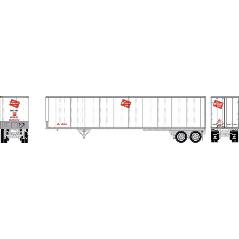 PREORDER Athearn HO ATH-2617 45ft Fruehauf Z-Van Smooth Side Trailer, Milwaukee