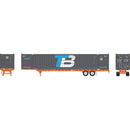 PREORDER Athearn HO ATH-2652 53ft Chassis with 53ft Jindo Container, BNSF Â“Circle CrossÂ” with Trailer Bridge Container