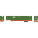 PREORDER Athearn HO ATH-2655 53ft Chassis with 53ft Jindo Container, JB Hunt with Triple Crown Container