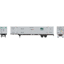 PREORDER Athearn HO ATH-2656 53ft Chassis with 53ft Jindo Container, Seacastle with R+L Container