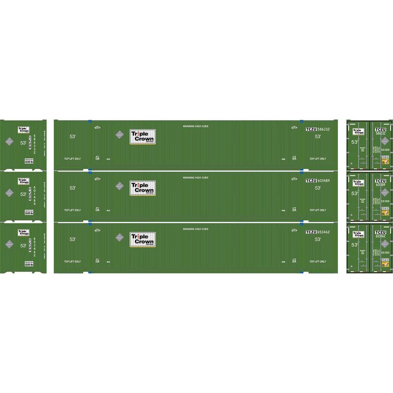 PREORDER Athearn HO ATH-2660 53ft Jindo Container, Triple Crown (3-Pack)