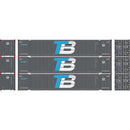 PREORDER Athearn HO ATH-2661 53ft Jindo Container, Trailer Bridge (3-Pack)