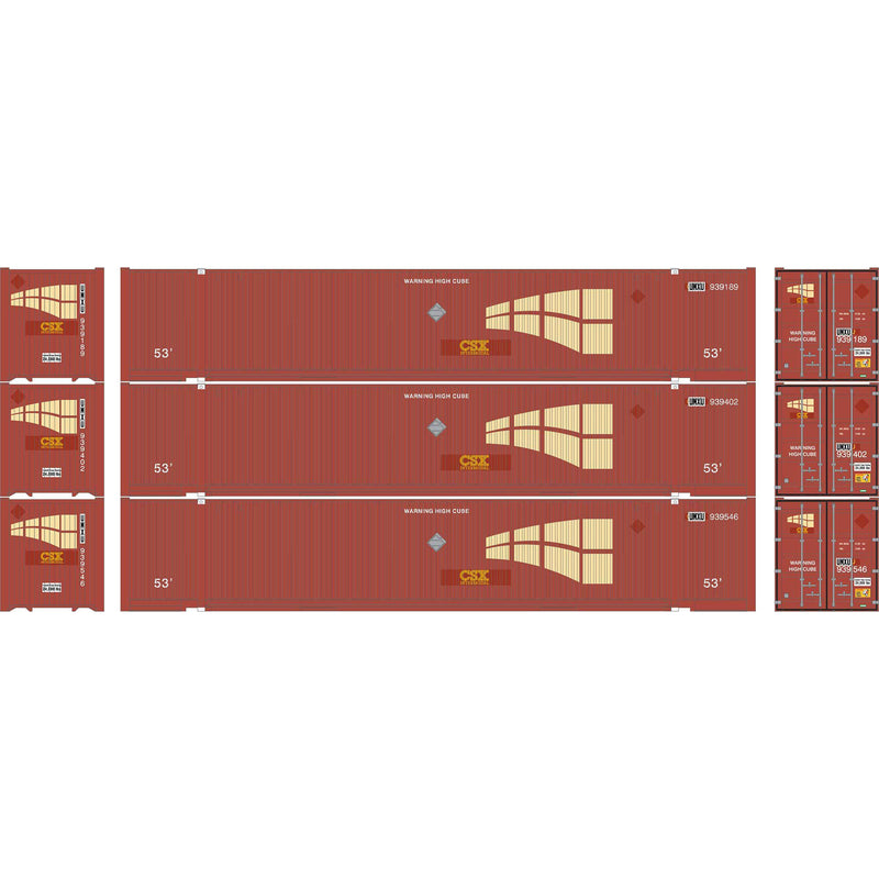 PREORDER Athearn HO ATH-2663 53ft Jindo Container, UMAX (3-Pack)