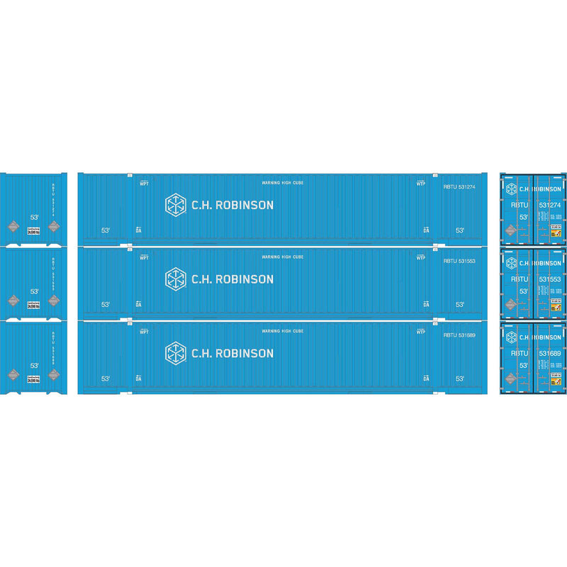 PREORDER Athearn HO ATH-2664 53ft Jindo Container, C.H. Robinson (3-Pack)