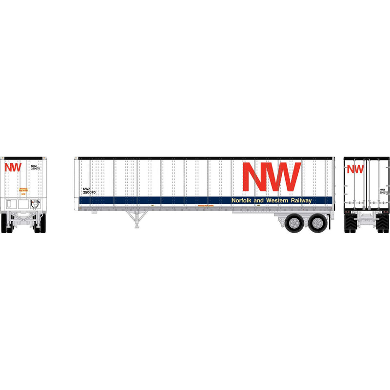 PREORDER Athearn HO ATH-2613 45ft Fruehauf Z-Van Smooth Side Trailer, Norfolk & Western