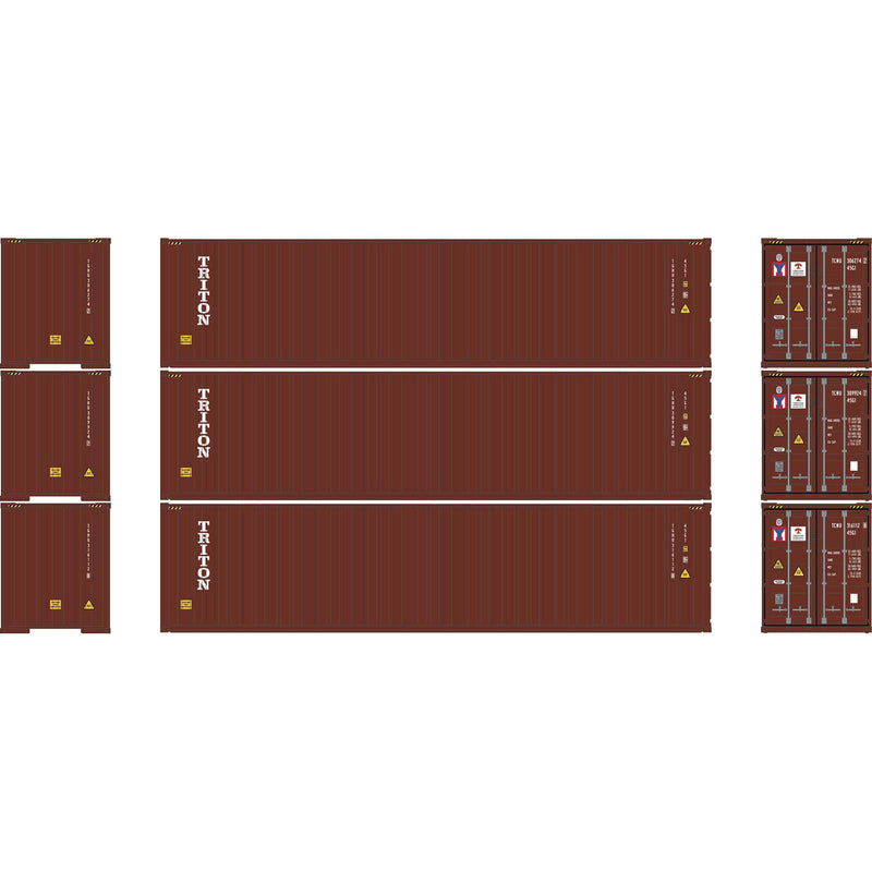 PREORDER Athearn HO 2703 40' Corrugated High-Cube Containers, Triton