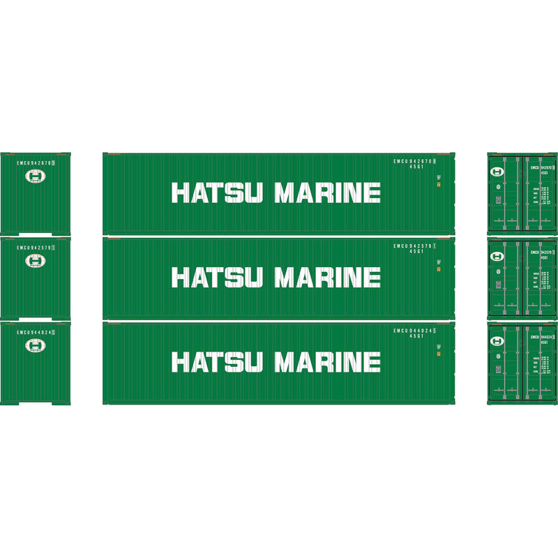 PREORDER Athearn HO 2706 40' Corrugated High-Cube Containers, Hatsu Marine