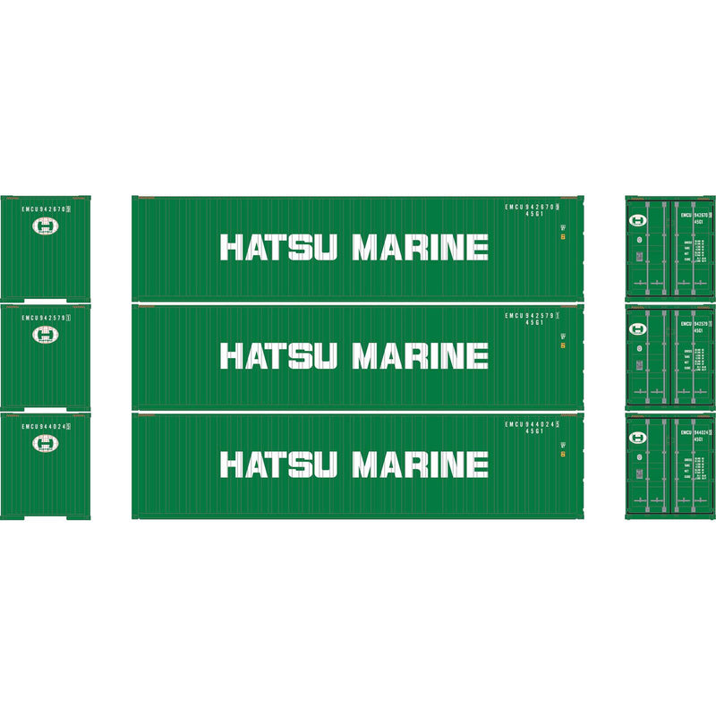 PREORDER Athearn N 2714 40' Corrugated High-Cube Containers, Hatsu Marine