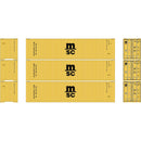PREORDER Athearn N 2710 40' Corrugated High-Cube Containers, Mediterranean Shipping Company