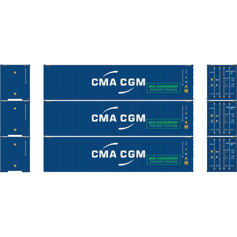 PREORDER Athearn N 2715 40' Corrugated High-Cube Containers, CMA CGM