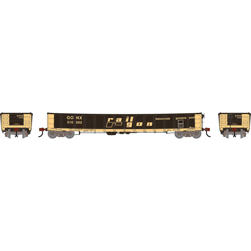 PREORDER Athearn HO 2717 52' Deformed 2494 CarKnocker Mill Gondola, Railgon (Primed for Grime)