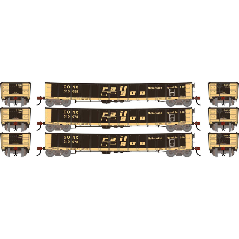 PREORDER Athearn HO 2719 52' Deformed 2494 CarKnocker Mill Gondola, Railgon (Primed for Grime)