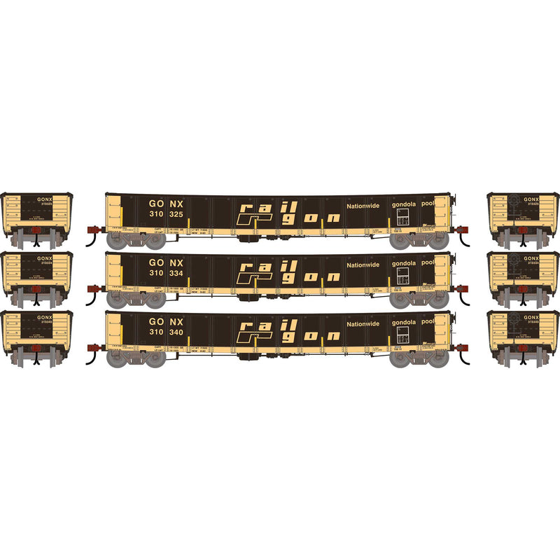 PREORDER Athearn HO 2722 52' Deformed 2494 CarKnocker Mill Gondola, Railgon (Primed for Grime)