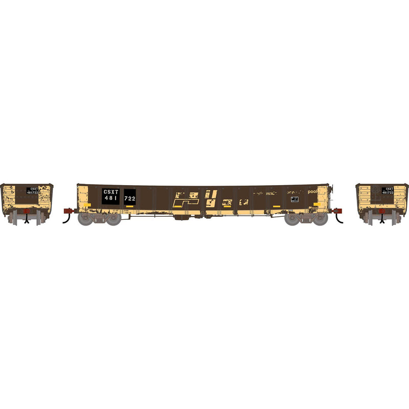 PREORDER Athearn HO 2740 52' Deformed 2494 CarKnocker Mill Gondola, CSX (Primed for Grime)