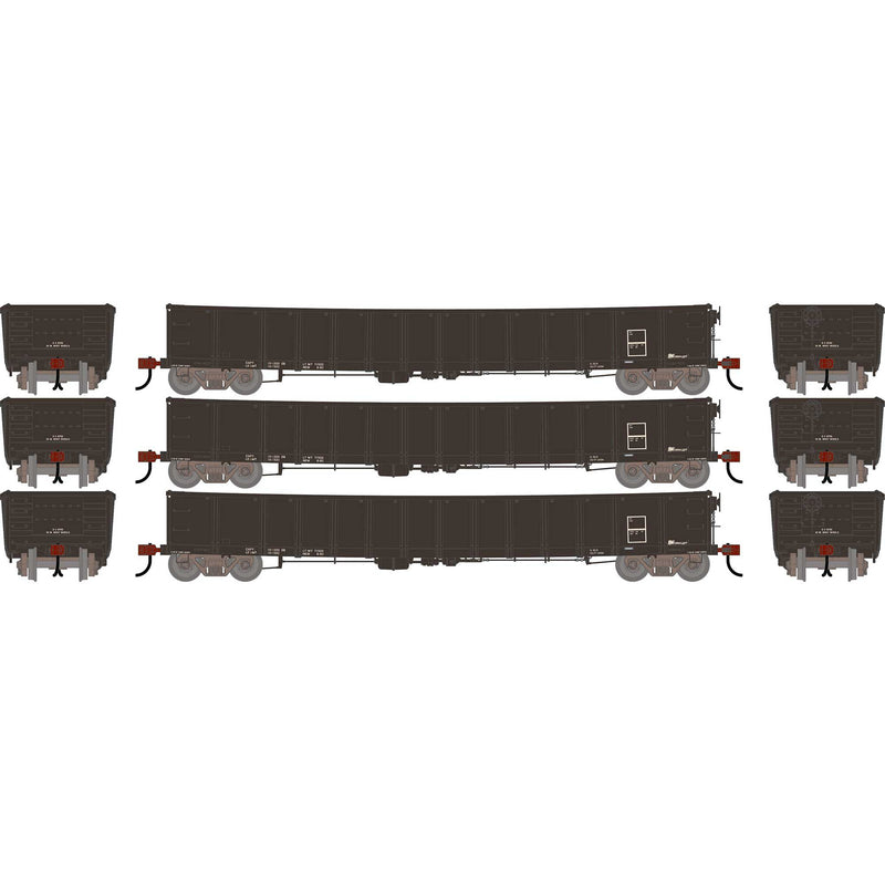 PREORDER Athearn HO 2744 52' Deformed 2494 CarKnocker Mill Gondola, Data Only (3-Pack)