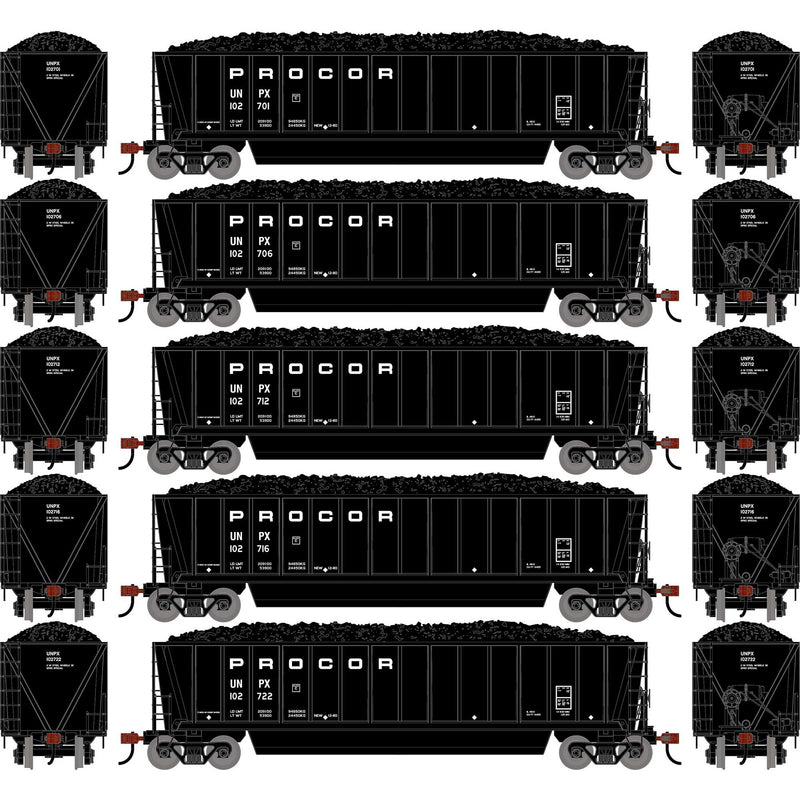 PREORDER Athearn HO 2754 Berwick Bathtub Gondola with Standard Sides & Load, Procor