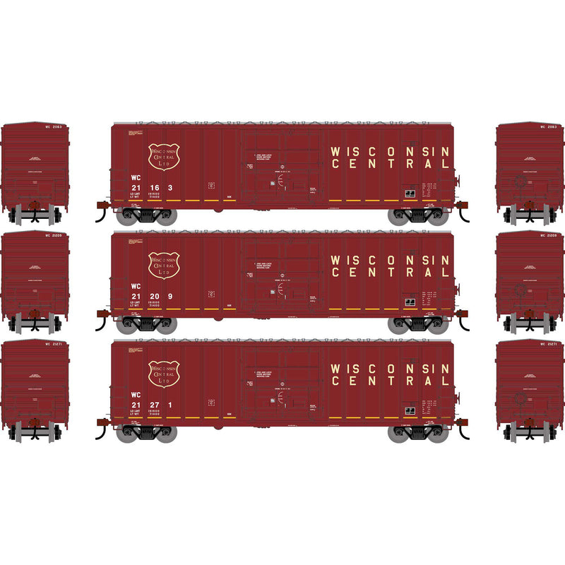 PREORDER Athearn HO 2788 50' FMC 5327 12' Plug Door Box Car, Wisconsin Central