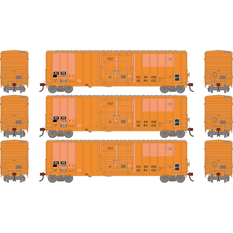 PREORDER Athearn HO 2794 50' FMC 5327 12' Plug Door Box Car, Riverport (Primed for Grime)