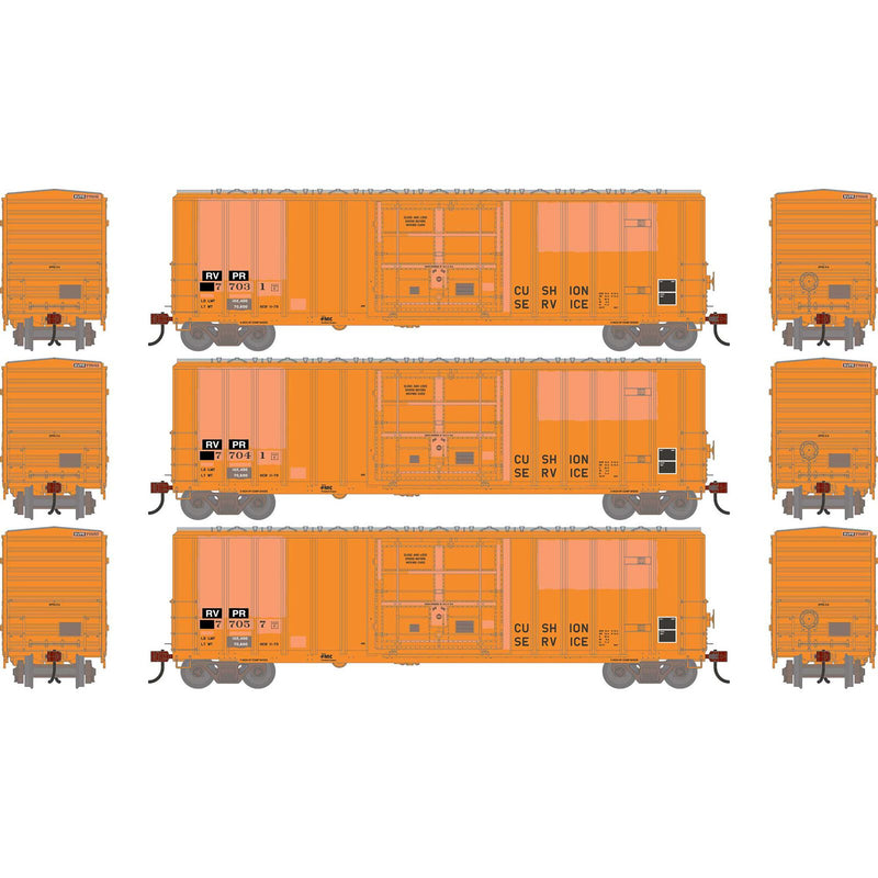 PREORDER Athearn HO 2794 50' FMC 5327 12' Plug Door Box Car, Riverport (Primed for Grime)