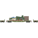 PREORDER Athearn HO 2795 50' Flat Car with T-28B Trojan Airplane, US Army with Camouflage Plane