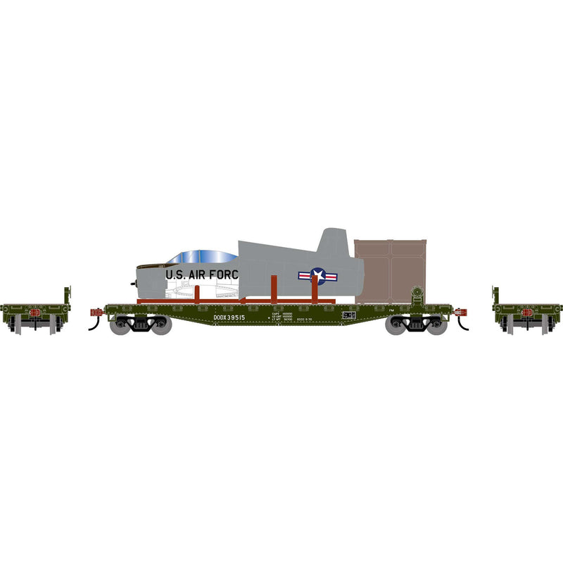 PREORDER Athearn HO 2796 50' Flat Car with T-28B Trojan Airplane, US DoD with USAF Plane