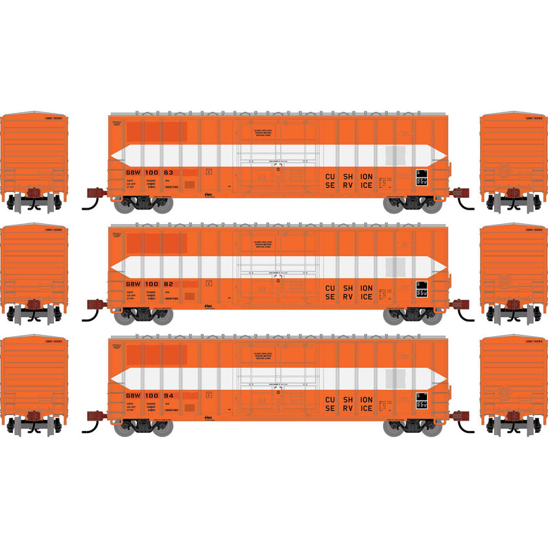 PREORDER Athearn N 2807 50' FMC 5327 12' Plug Door Box Car, Green Bay & Western