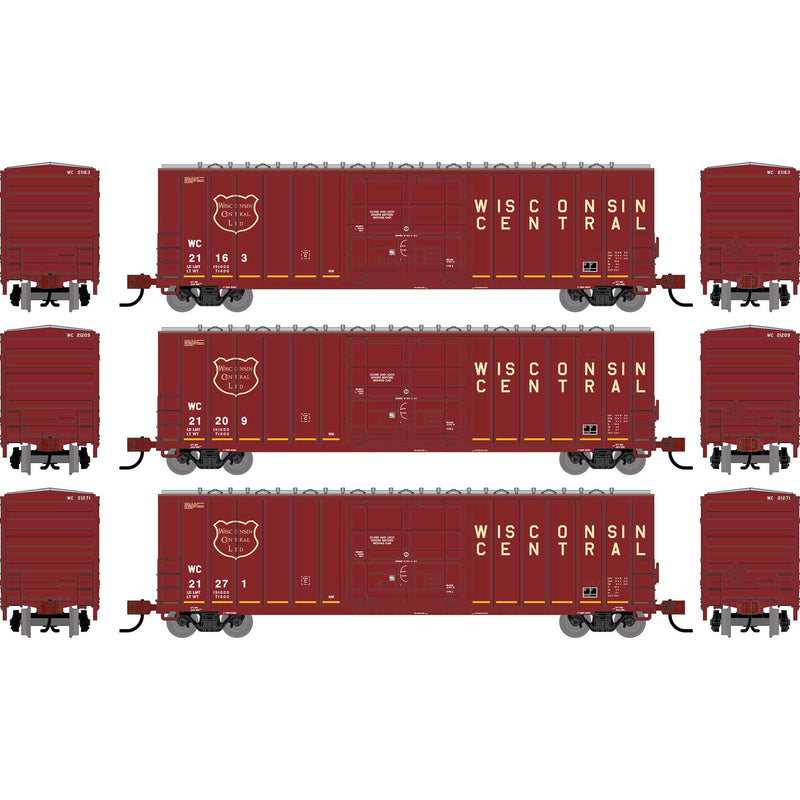 PREORDER Athearn N 2813 50' FMC 5327 12' Plug Door Box Car, Wisconsin Central
