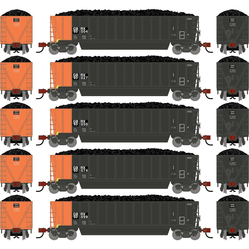 PREORDER Athearn N 2830 Berwick Bathtub Gondola with Standard Sides & Load, Greenbriar Leasing (Primed for Grime)