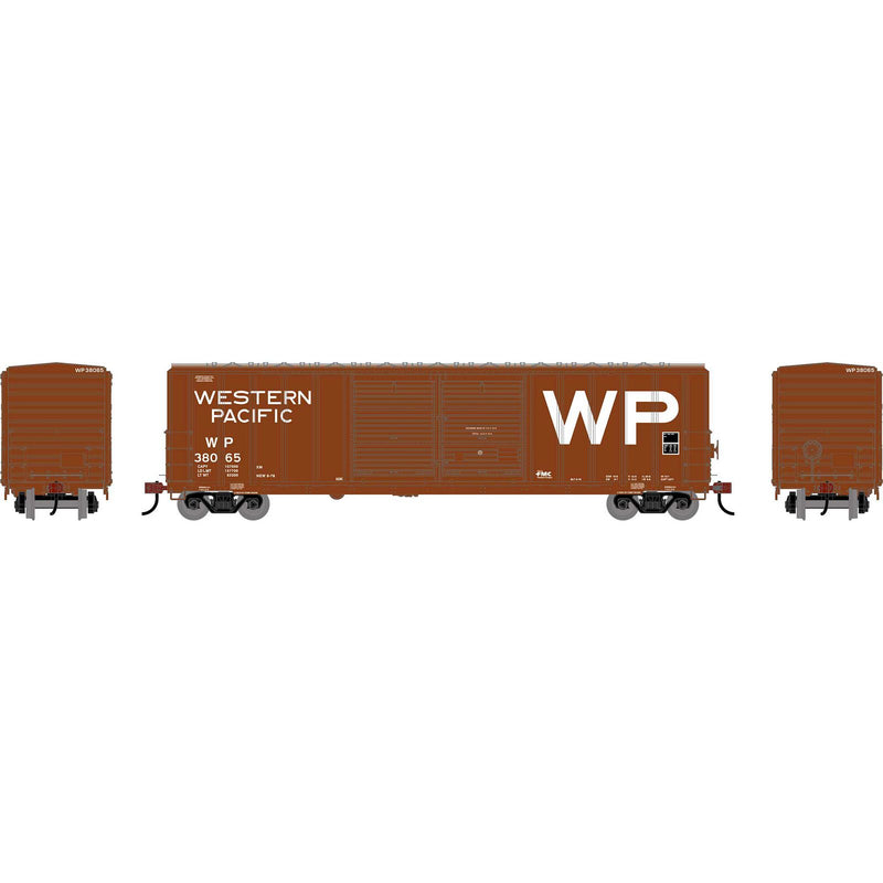 PREORDER Athearn HO 2913 50' FMC 5077 Centered Double Door Box Car, Western Pacific