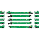 PREORDER Athearn HO 3011 Gunderson Maxi-I Well Cars, Evergreen