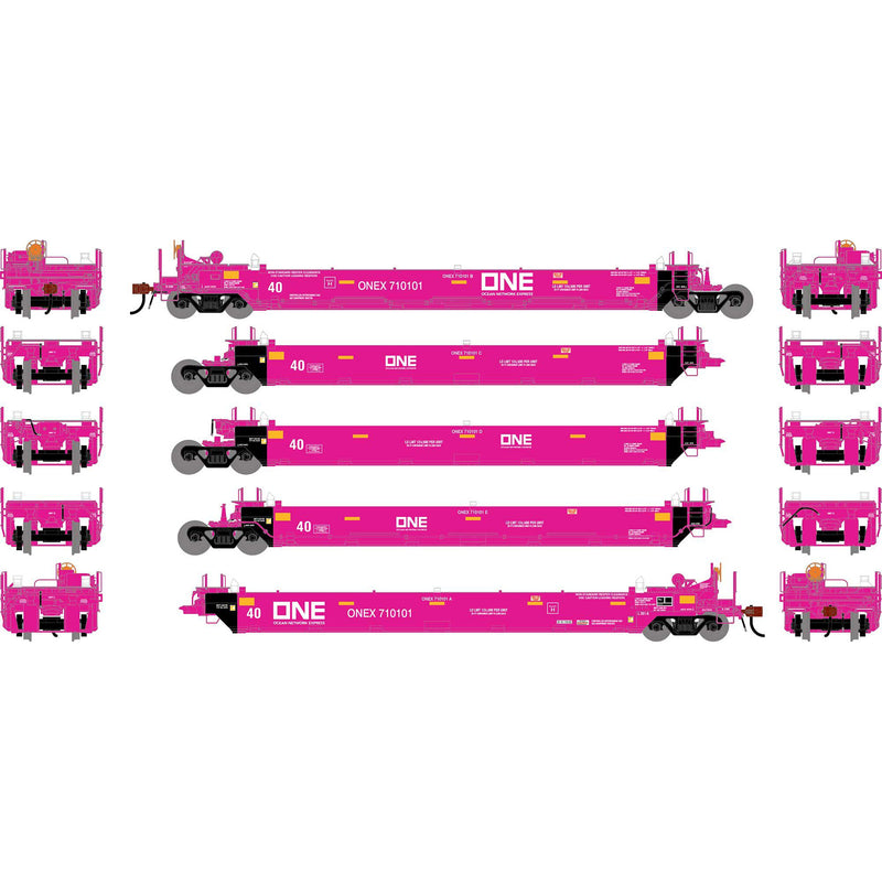 PREORDER Athearn HO 3014 Gunderson Maxi-I Well Cars, Ocean Network Express