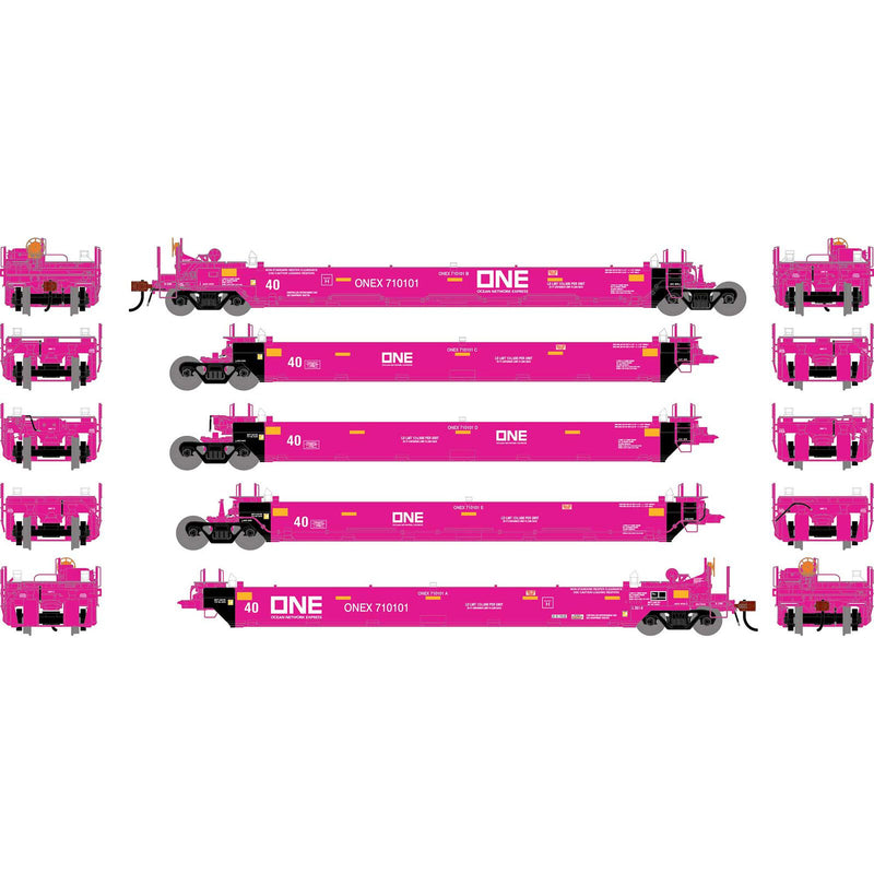 PREORDER Athearn HO 3014 Gunderson Maxi-I Well Cars, Ocean Network Express