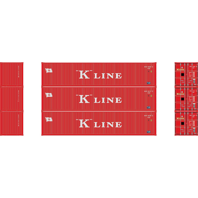 PREORDER Athearn HO 3018 40' Corrugated Low-Cube Container, K-Line