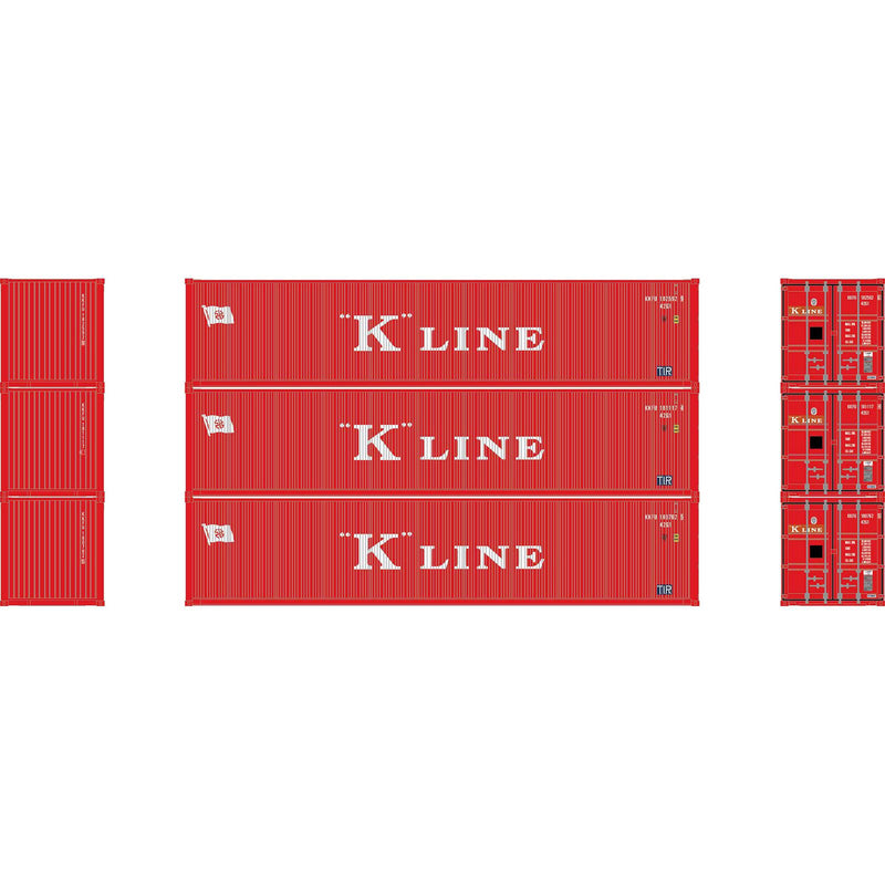 PREORDER Athearn HO 3018 40' Corrugated Low-Cube Container, K-Line