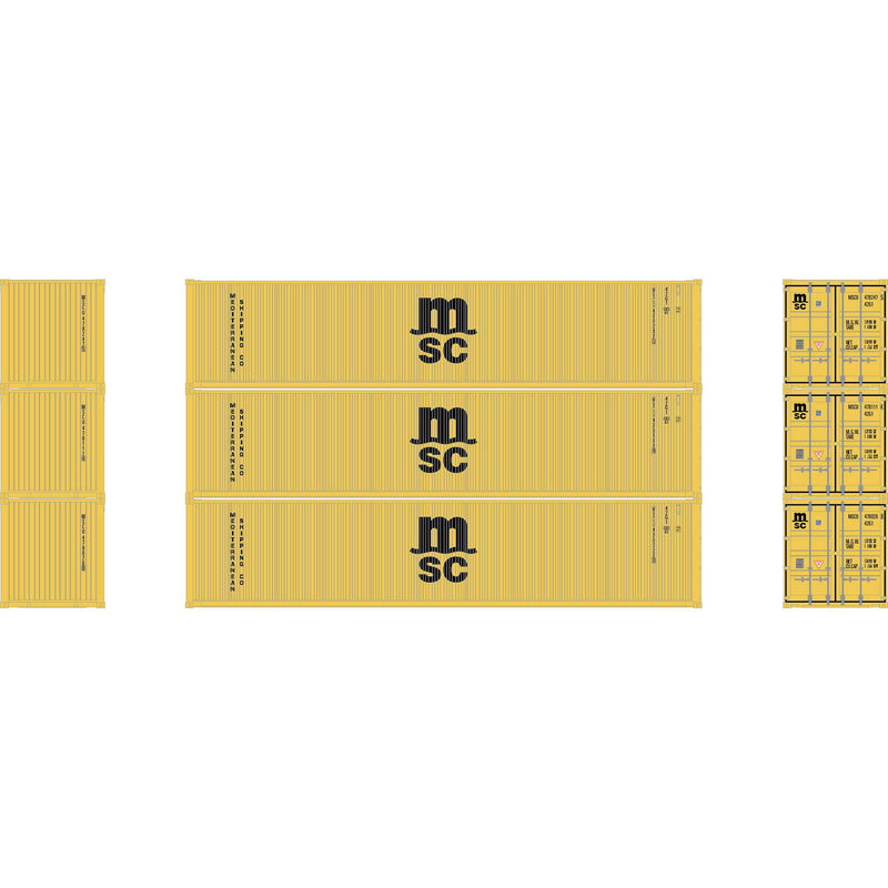 PREORDER Athearn HO 3020 40' Corrugated Low-Cube Container, Mediterranean Shipping