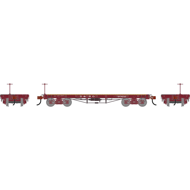 PREORDER Athearn HO 3103 36 Flat Car, Denver & Rio Grande Western