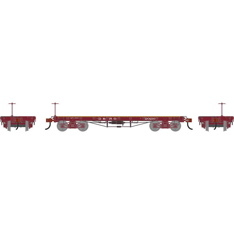 PREORDER Athearn HO 3104 36 Flat Car, Denver & Rio Grande Western