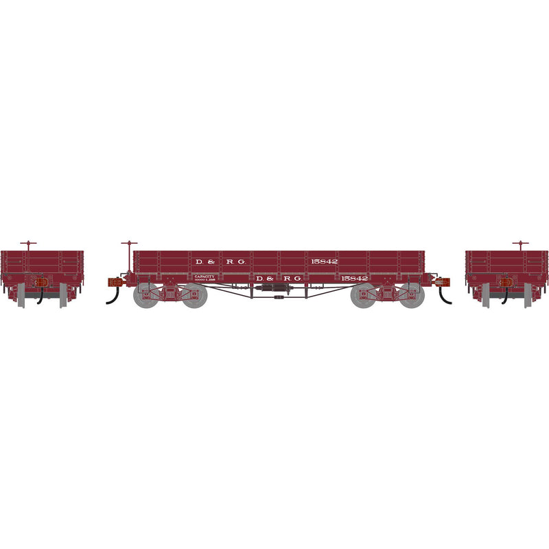 PREORDER Athearn HO 3122 36 Low Side Gondola with Drop Gates, Denver & Rio Grande Western