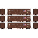 PREORDER Athearn HO ATH-3638  50' Evans Double Plug Door Box Car, WSOR 'Flag Cars'